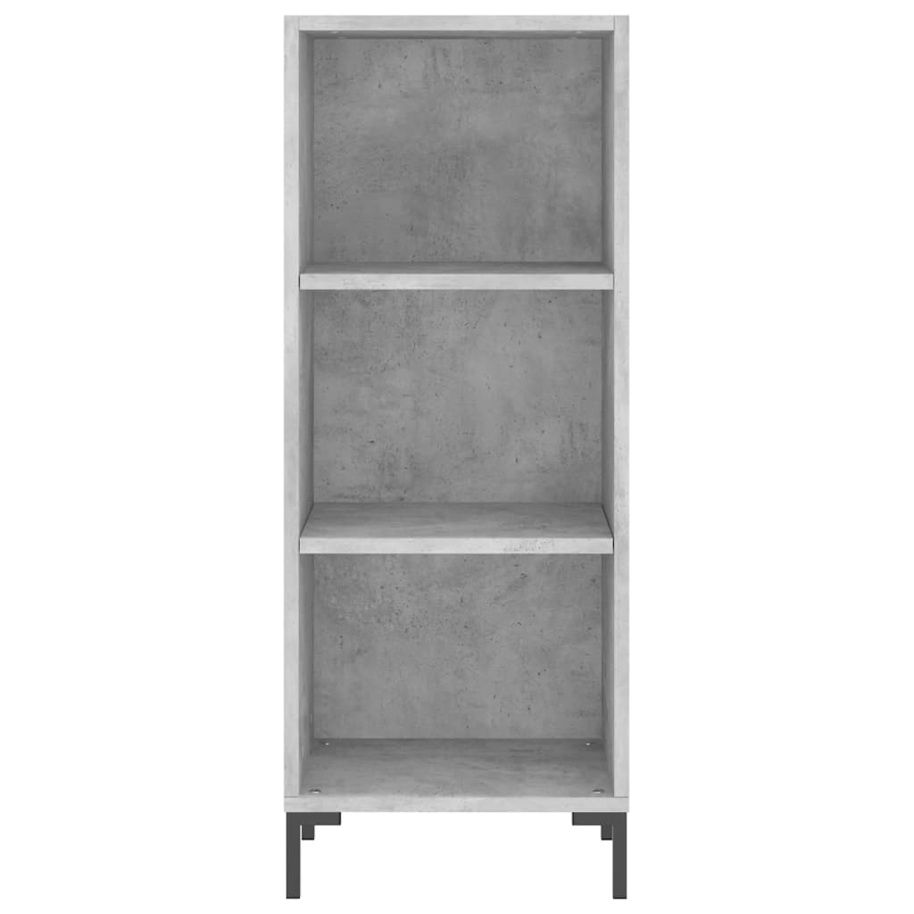 vidaXL Aparador de madera contrachapada gris hormigón 34,5x34x180 cm