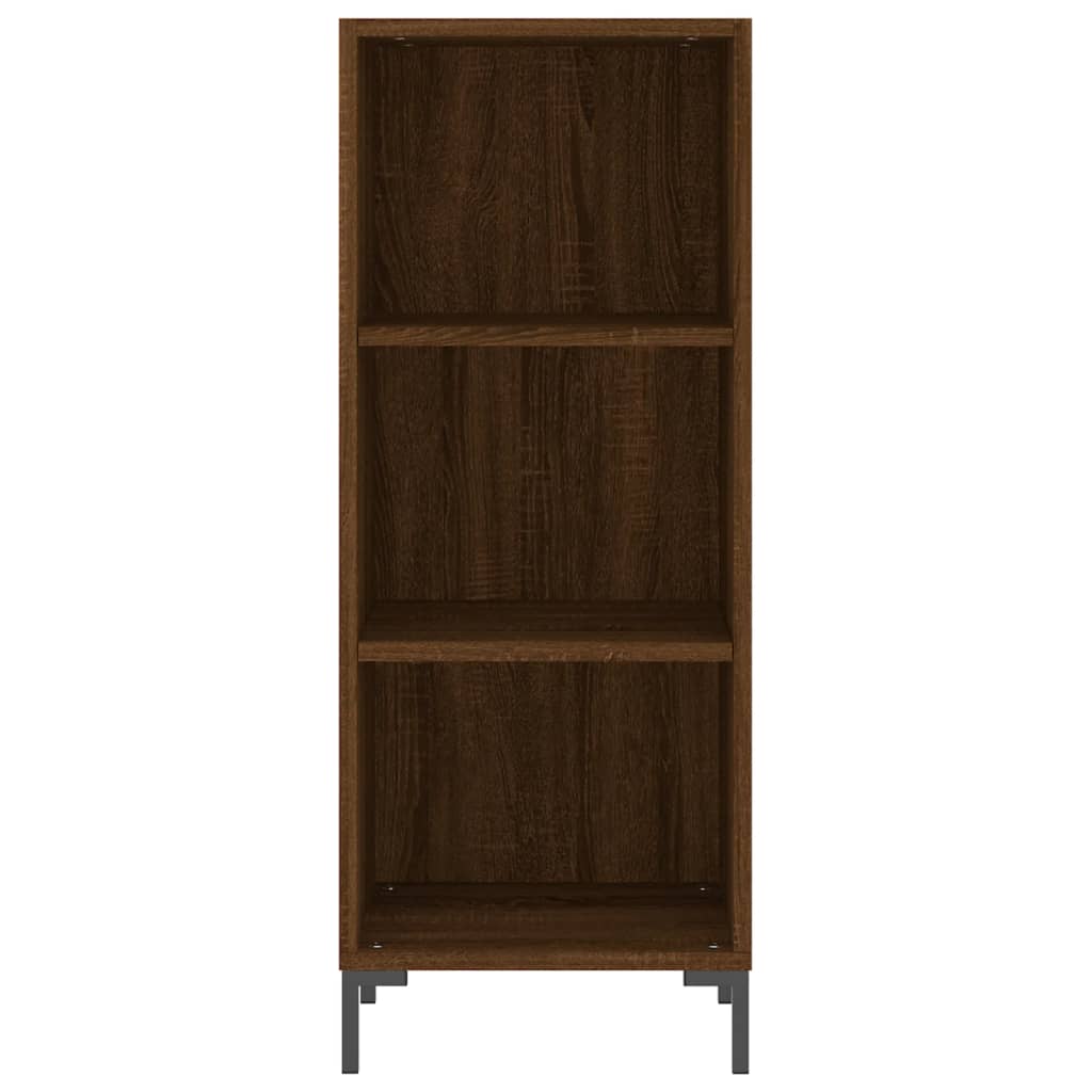 vidaXL Aparador alto madera contrachapada roble marrón 34,5x34x180 cm