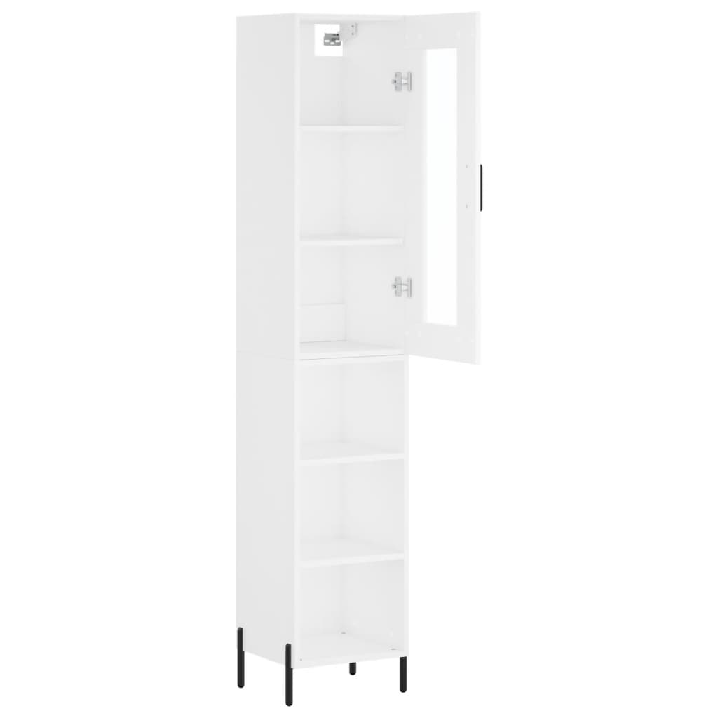 vidaXL Aparador alto madera contrachapada blanco 34,5x34x180 cm