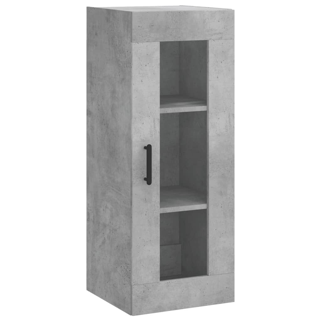 vidaXL Aparador de madera contrachapada gris hormigón 34,5x34x180 cm