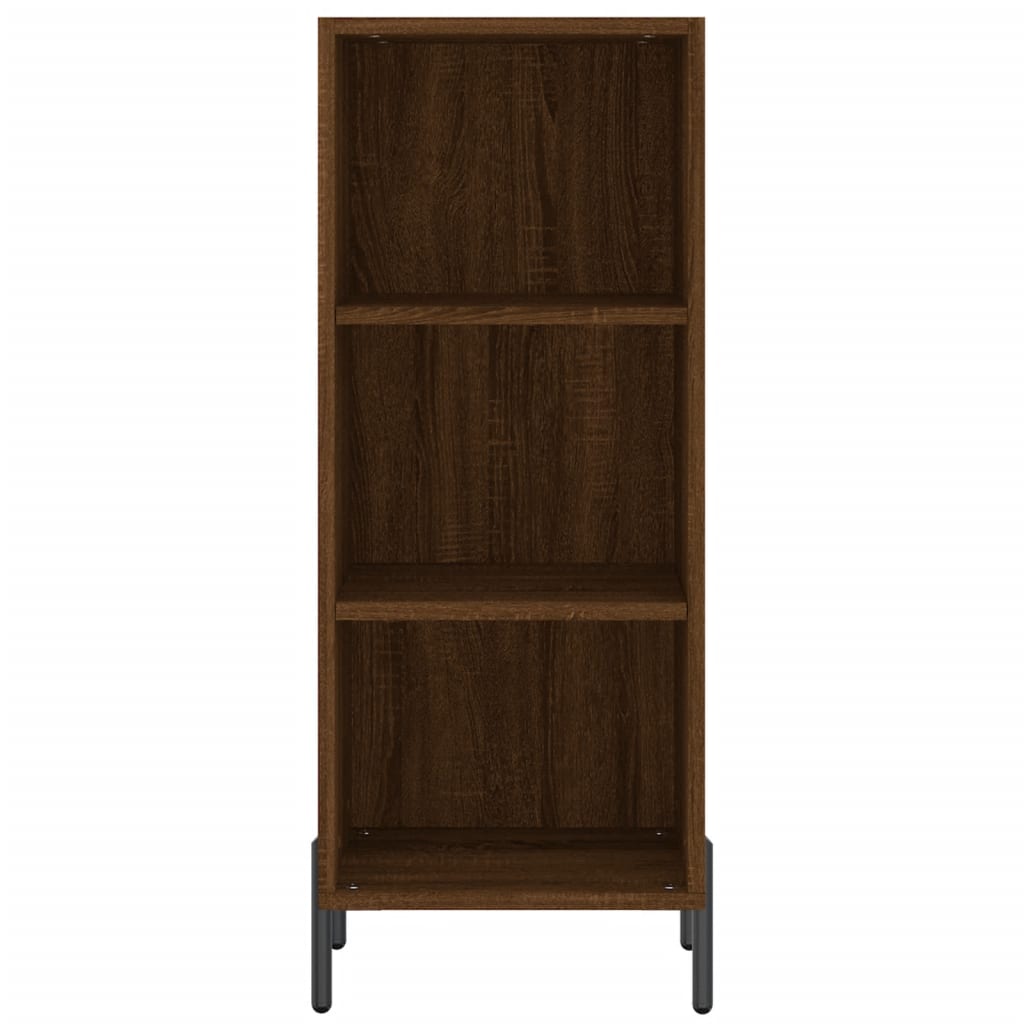 vidaXL Aparador alto madera contrachapada roble marrón 34,5x34x180 cm