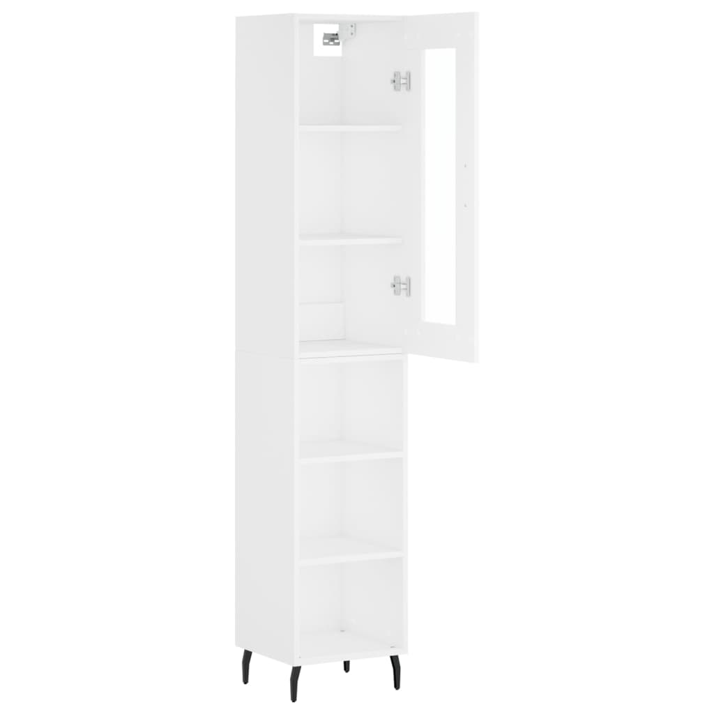 vidaXL Aparador alto madera contrachapada blanco 34,5x34x180 cm