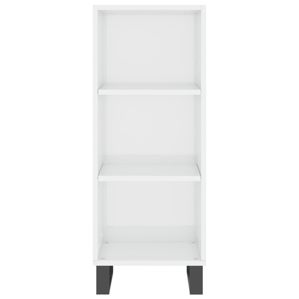 vidaXL Aparador alto madera contrachapada blanco brillo 34,5x34x180 cm