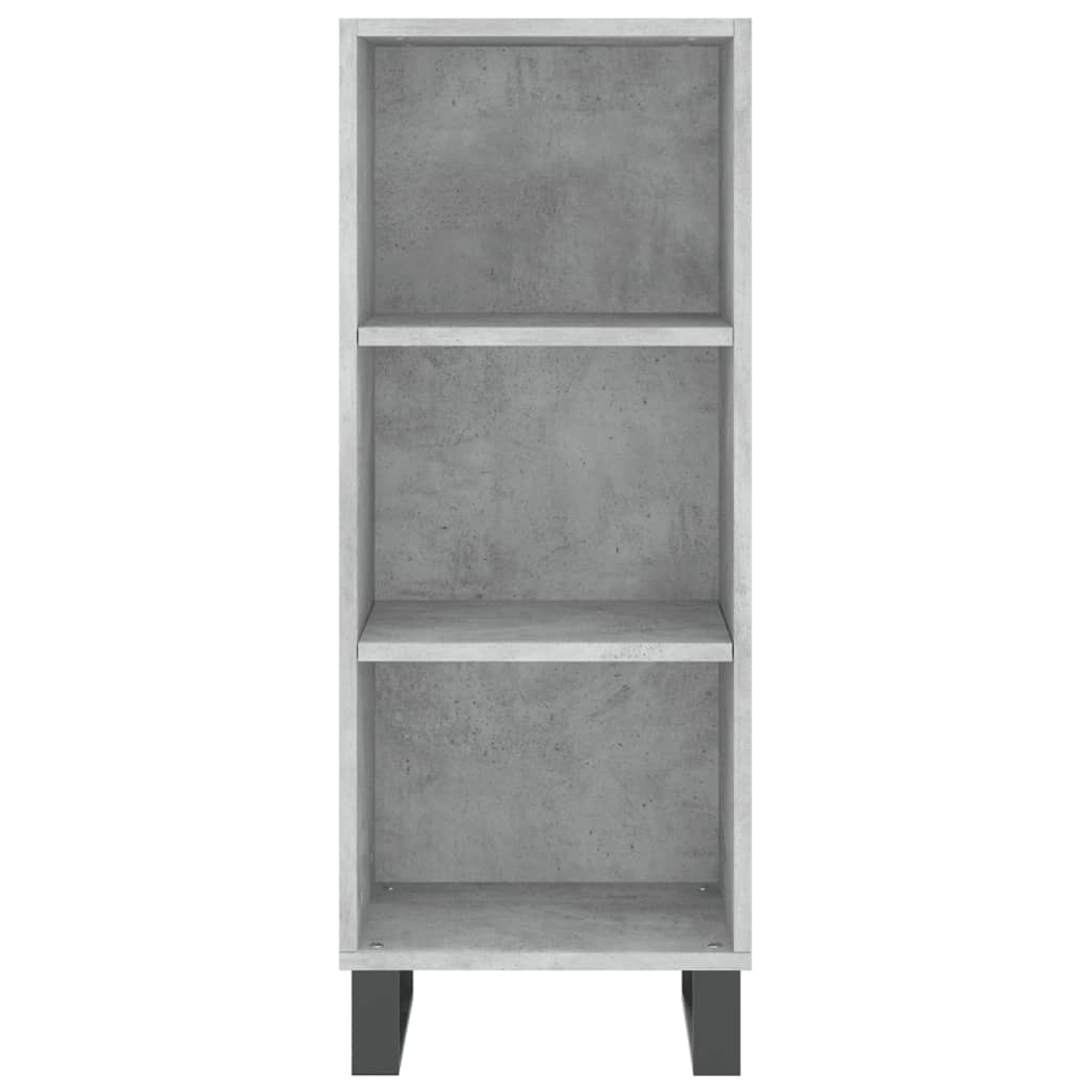 vidaXL Aparador de madera contrachapada gris hormigón 34,5x34x180 cm