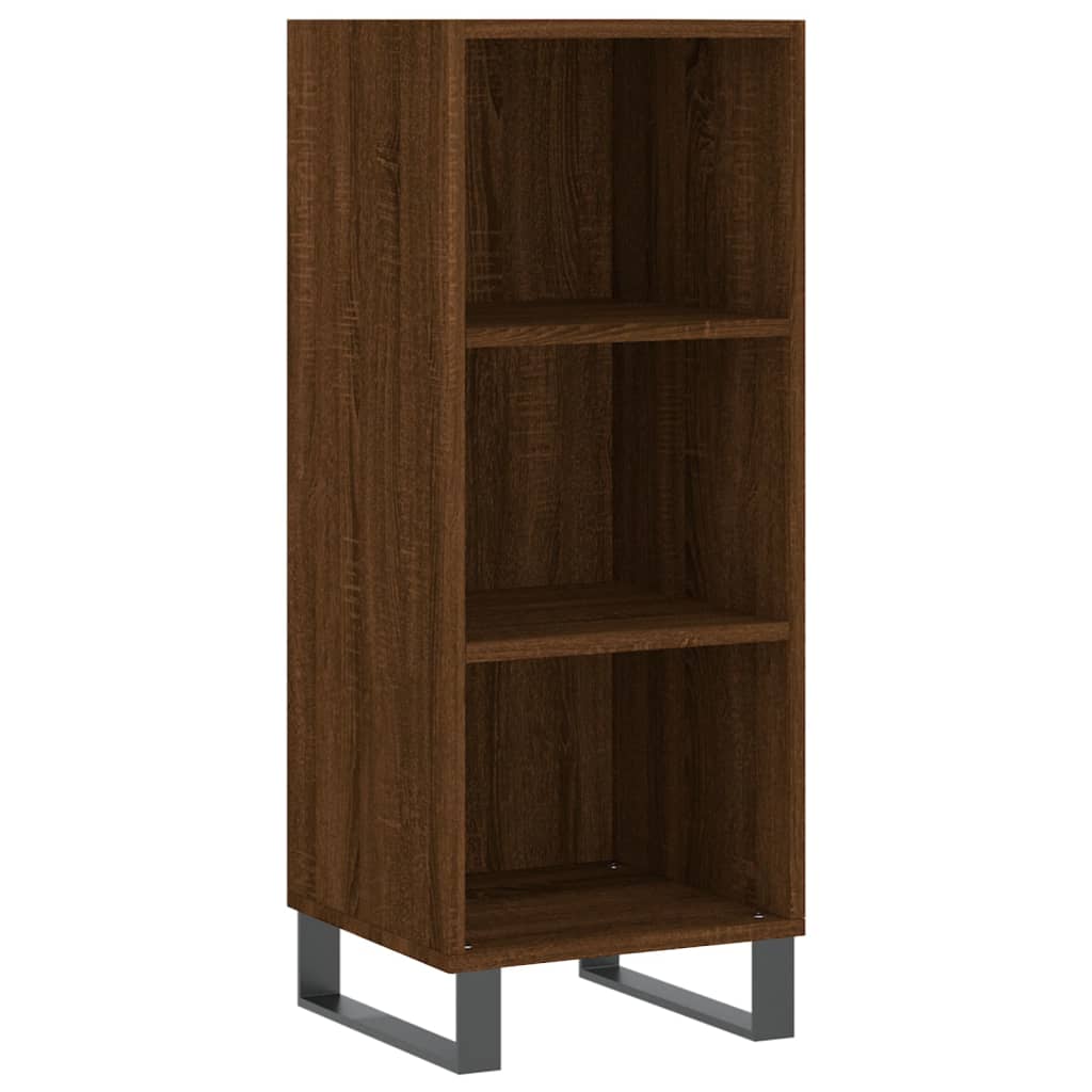 vidaXL Aparador alto madera contrachapada roble marrón 34,5x34x180 cm