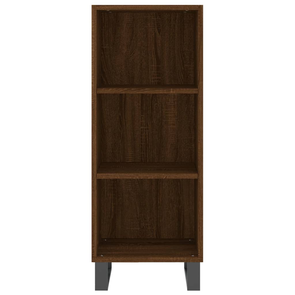 vidaXL Aparador alto madera contrachapada roble marrón 34,5x34x180 cm