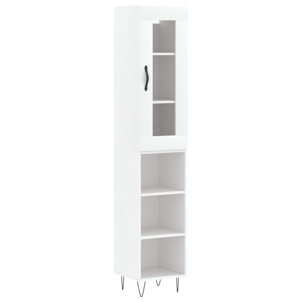 vidaXL Aparador alto madera contrachapada blanco 34,5x34x180 cm