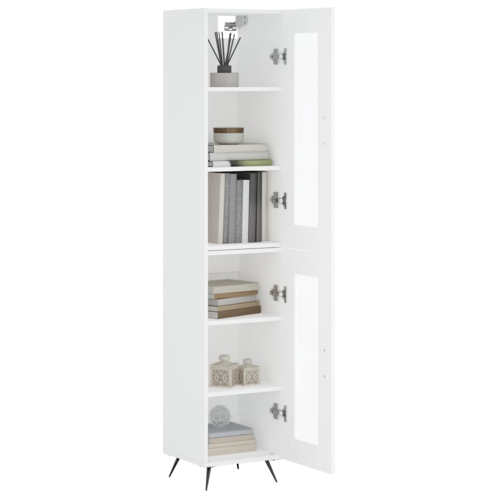 vidaXL Aparador alto madera contrachapada blanco 34,5x34x180 cm