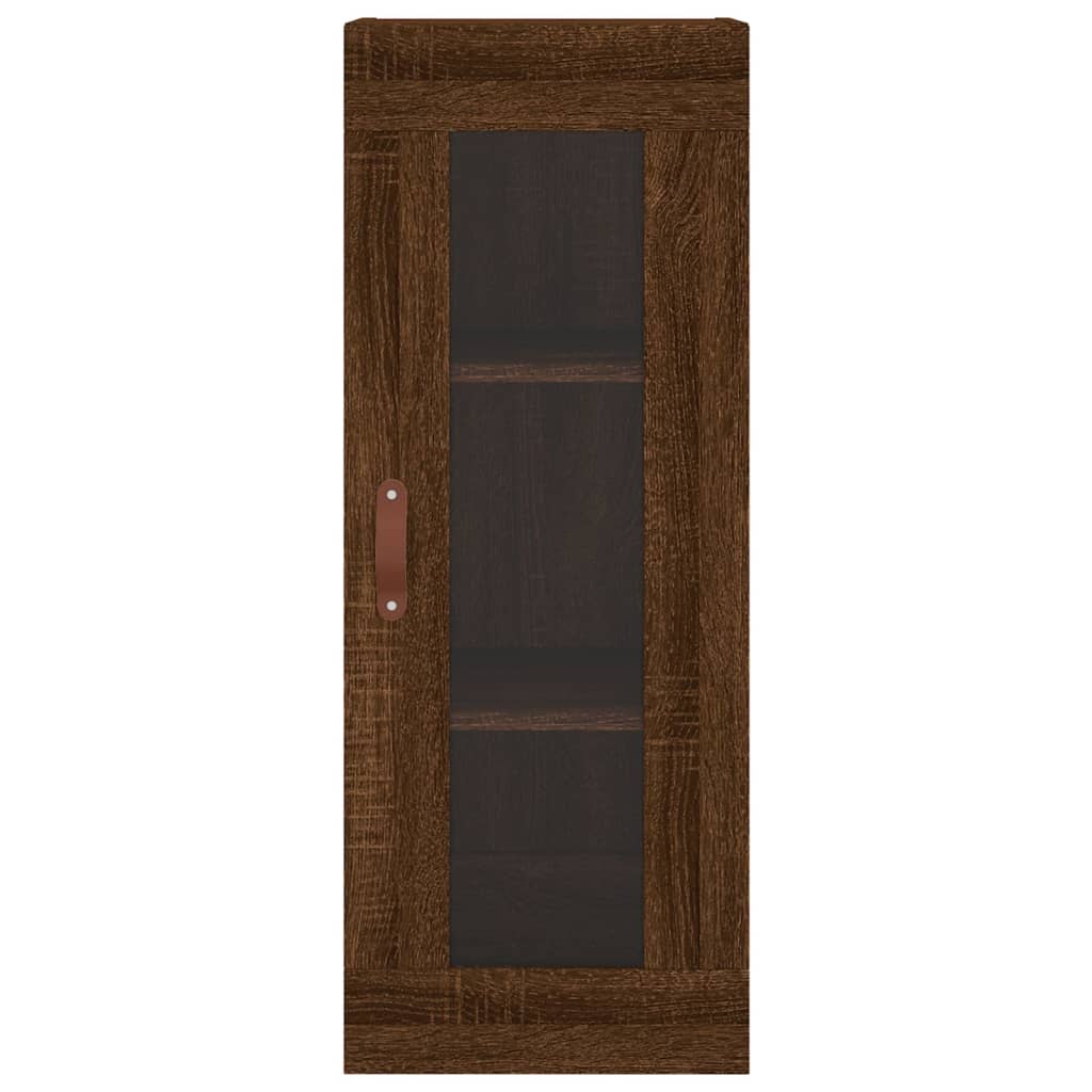 vidaXL Aparador alto madera contrachapada roble marrón 34,5x34x180 cm