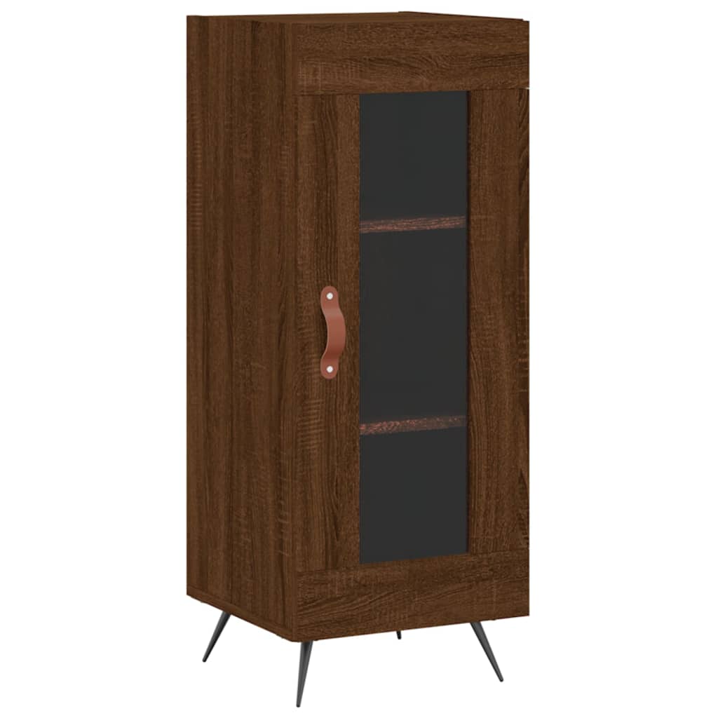 vidaXL Aparador alto madera contrachapada roble marrón 34,5x34x180 cm