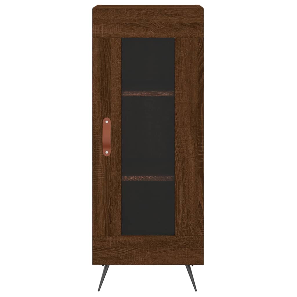 vidaXL Aparador alto madera contrachapada roble marrón 34,5x34x180 cm