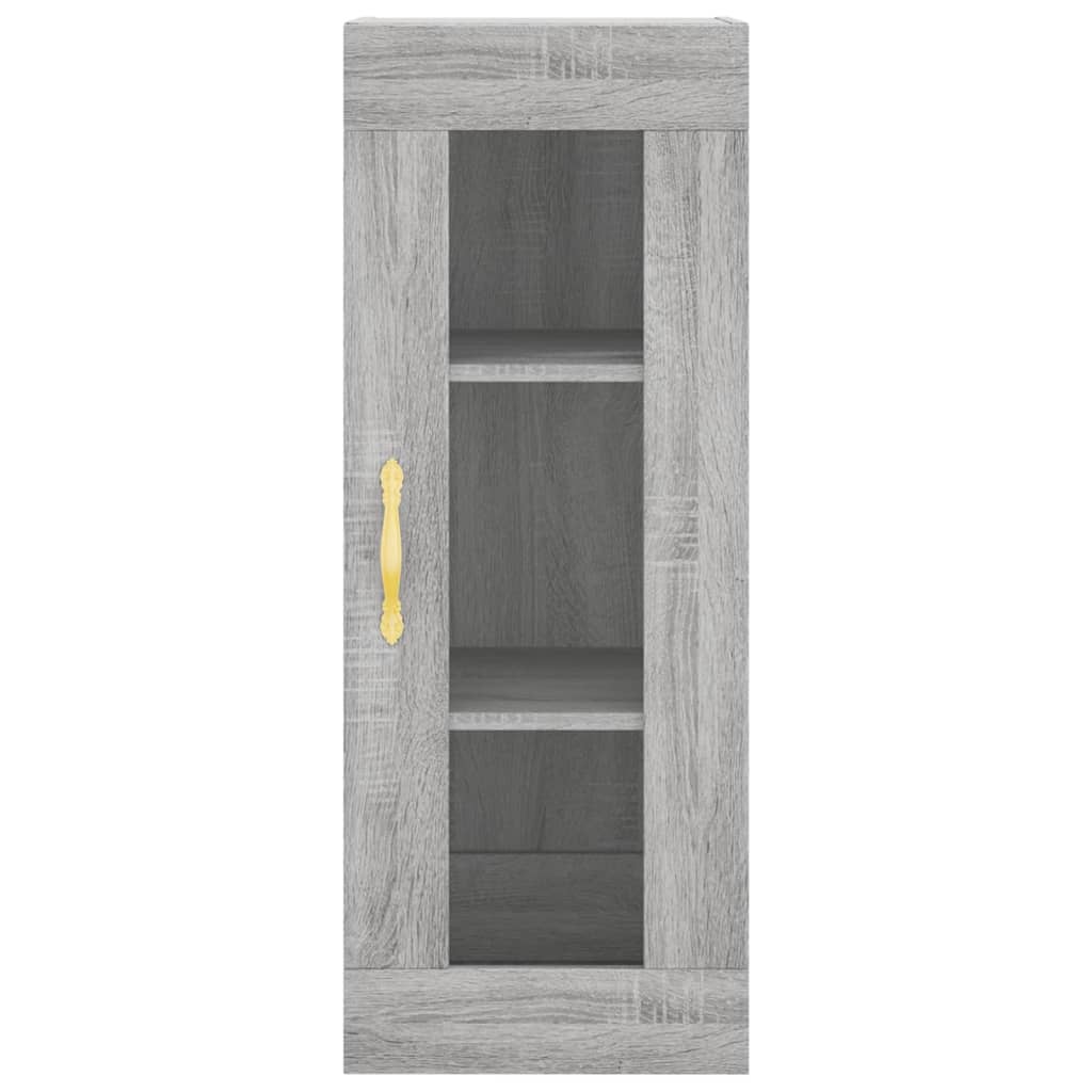 vidaXL Aparador alto madera contrachapada gris Sonoma 34,5x34x180 cm