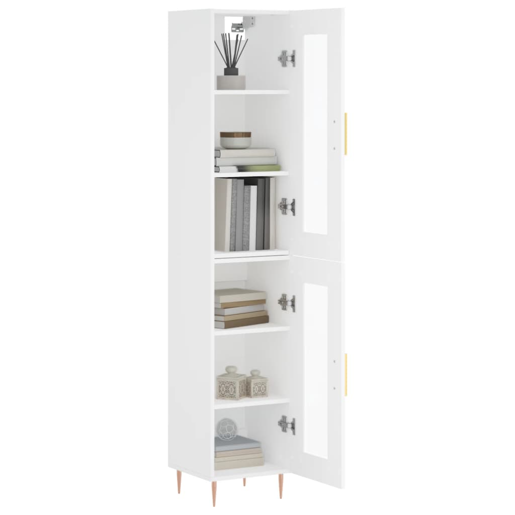 vidaXL Aparador alto madera contrachapada blanco 34,5x34x180 cm