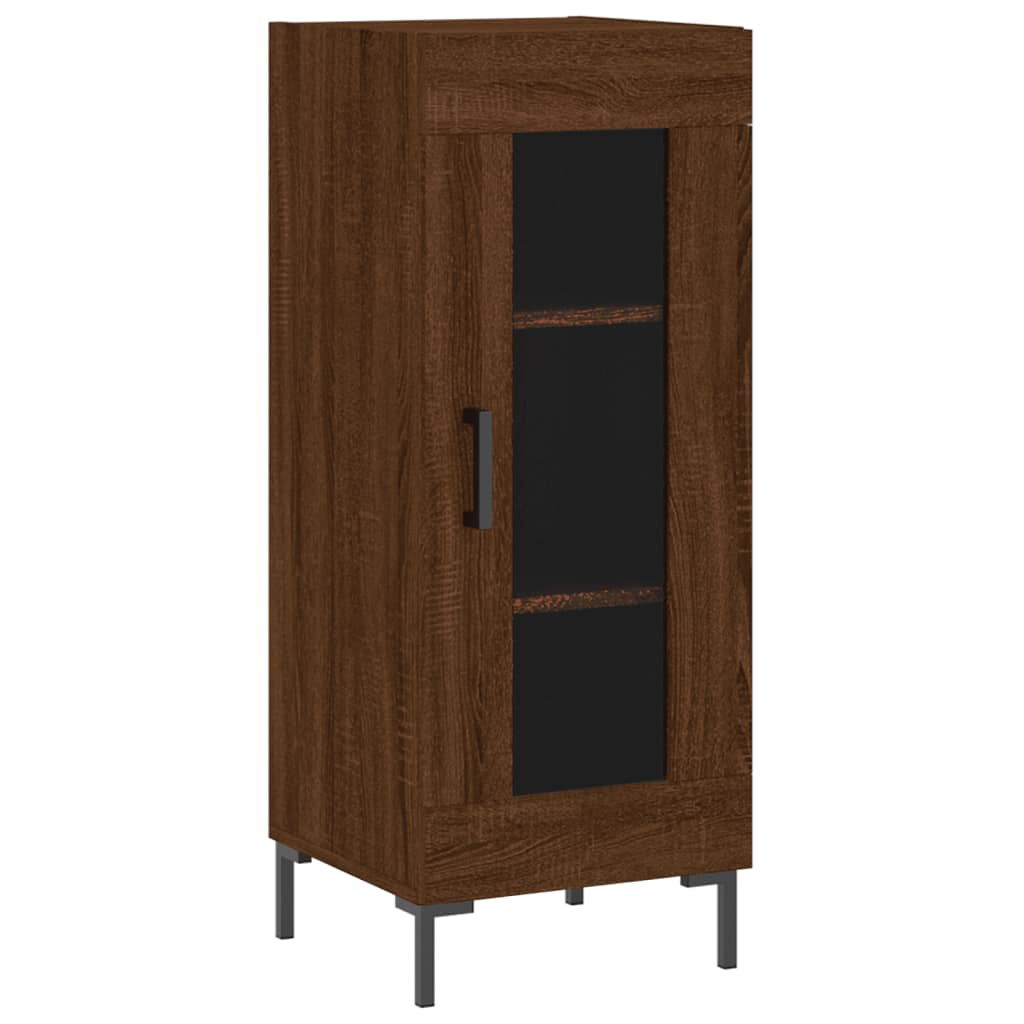 vidaXL Aparador alto madera contrachapada roble marrón 34,5x34x180 cm