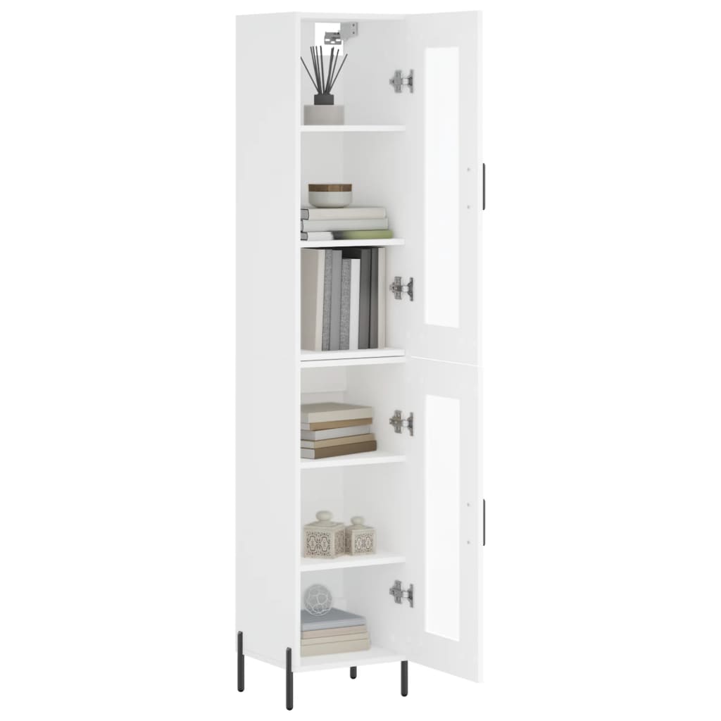 vidaXL Aparador alto madera contrachapada blanco 34,5x34x180 cm