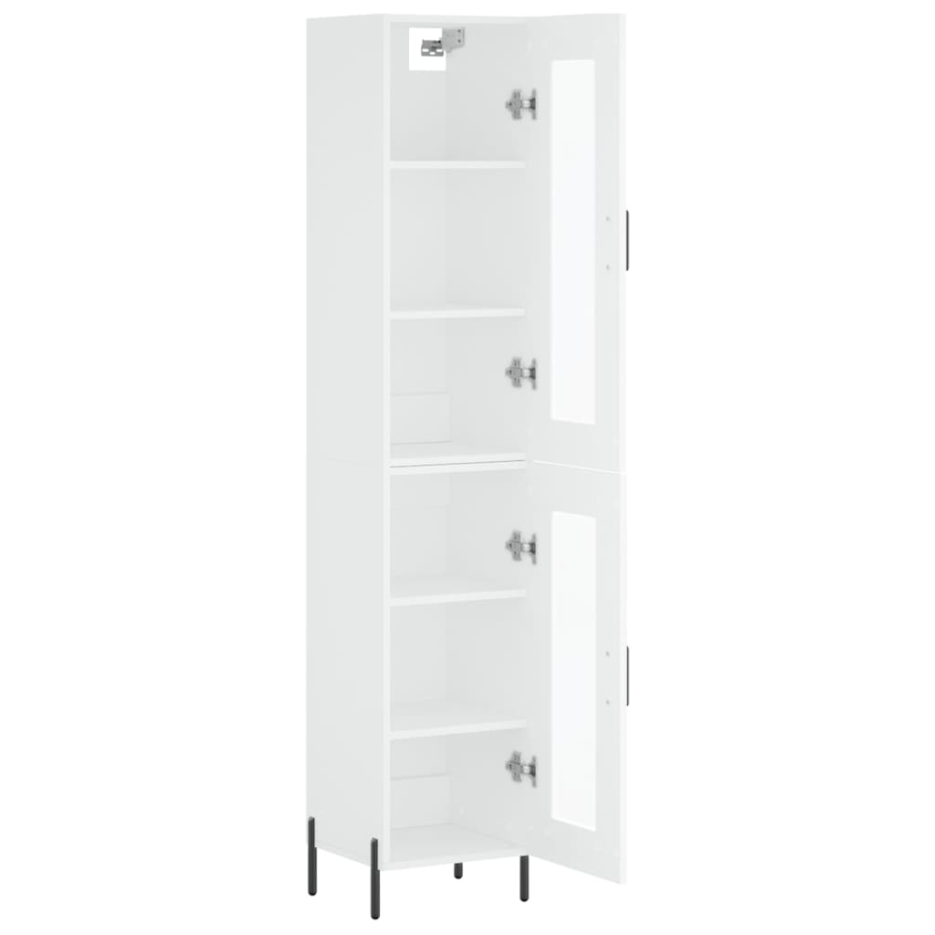 vidaXL Aparador alto madera contrachapada blanco 34,5x34x180 cm