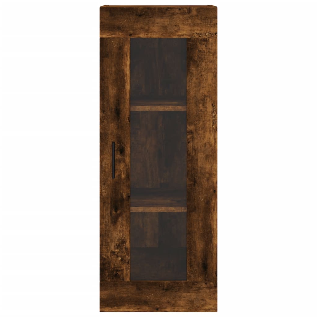 vidaXL Aparador de madera contrachapada roble ahumado 34,5x34x180 cm