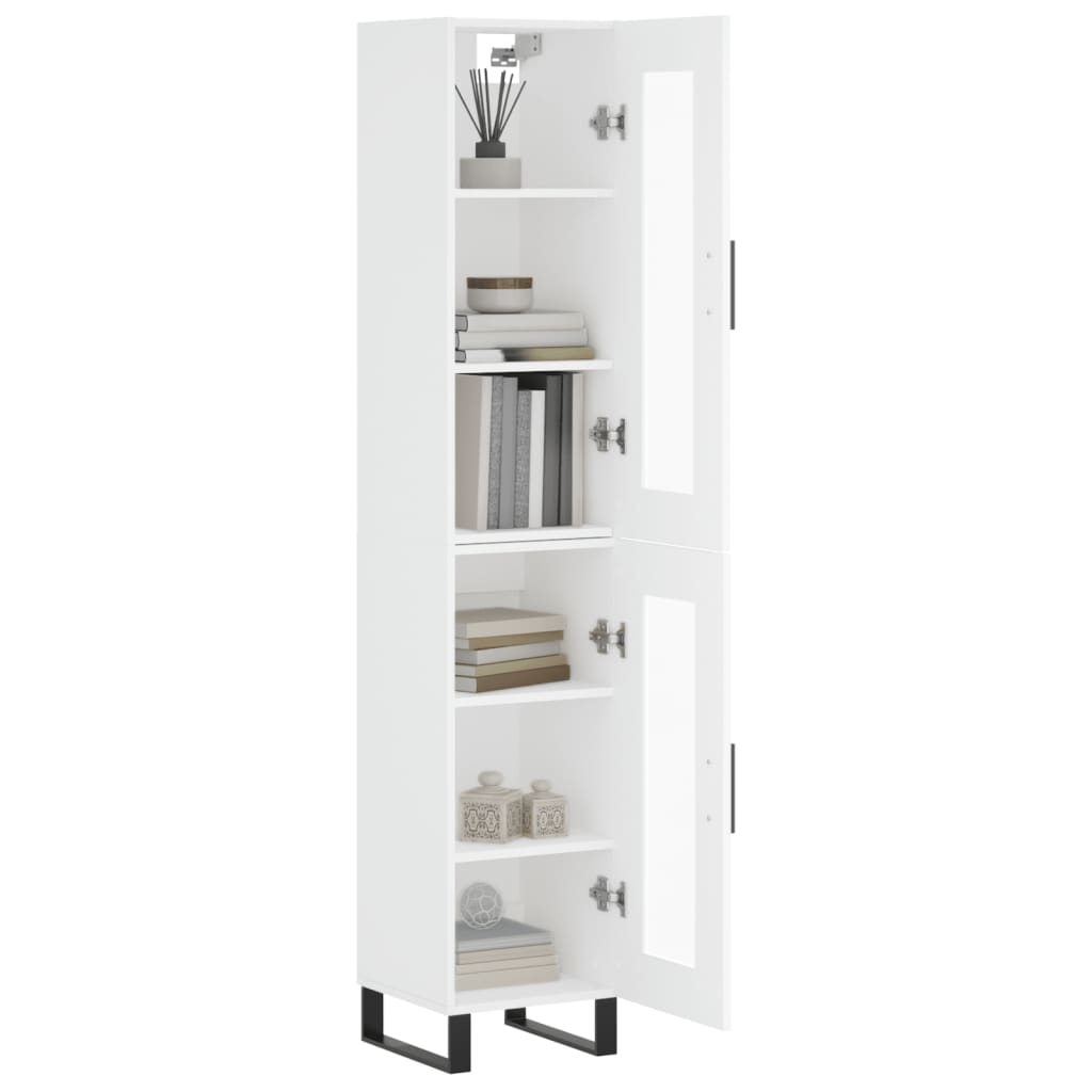 vidaXL Aparador alto madera contrachapada blanco 34,5x34x180 cm