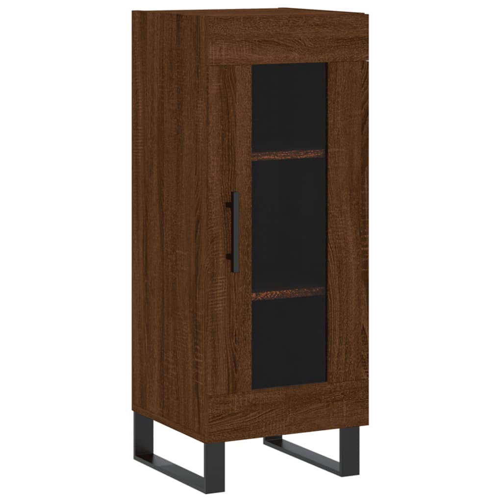 vidaXL Aparador alto madera contrachapada roble marrón 34,5x34x180 cm