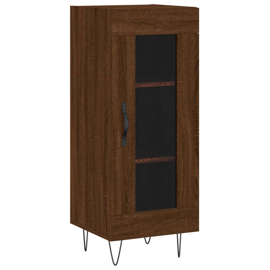 vidaXL Aparador alto madera contrachapada roble marrón 34,5x34x180 cm