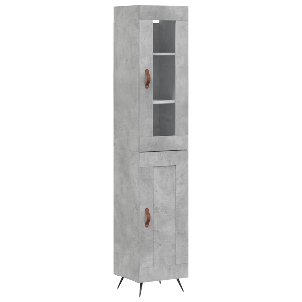 vidaXL Aparador de madera contrachapada gris hormigón 34,5x34x180 cm