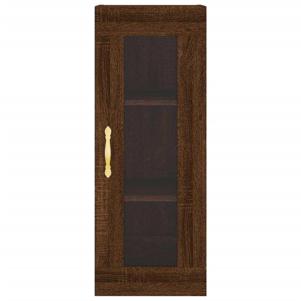 vidaXL Aparador alto madera contrachapada roble marrón 34,5x34x180 cm