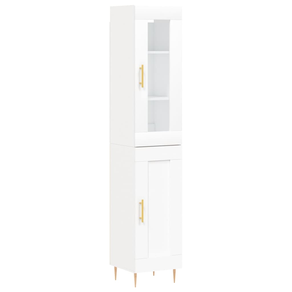 vidaXL Aparador alto madera contrachapada blanco 34,5x34x180 cm