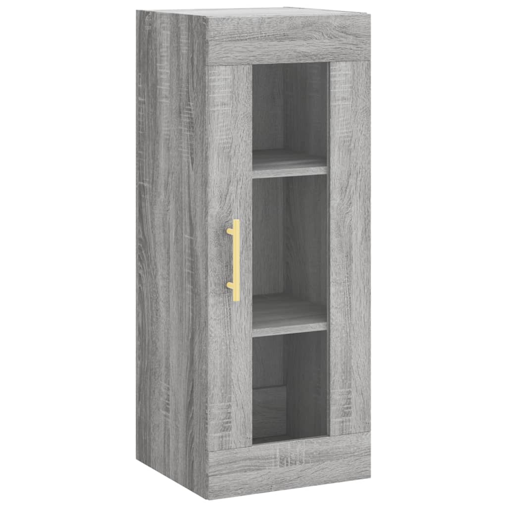 vidaXL Aparador alto madera contrachapada gris Sonoma 34,5x34x180 cm