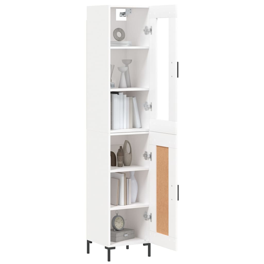 vidaXL Aparador alto madera contrachapada blanco 34,5x34x180 cm