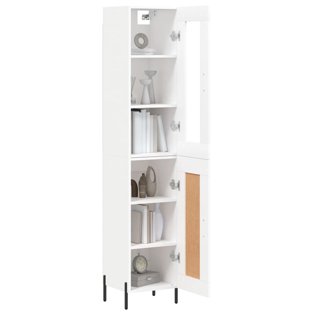 vidaXL Aparador alto madera contrachapada blanco 34,5x34x180 cm