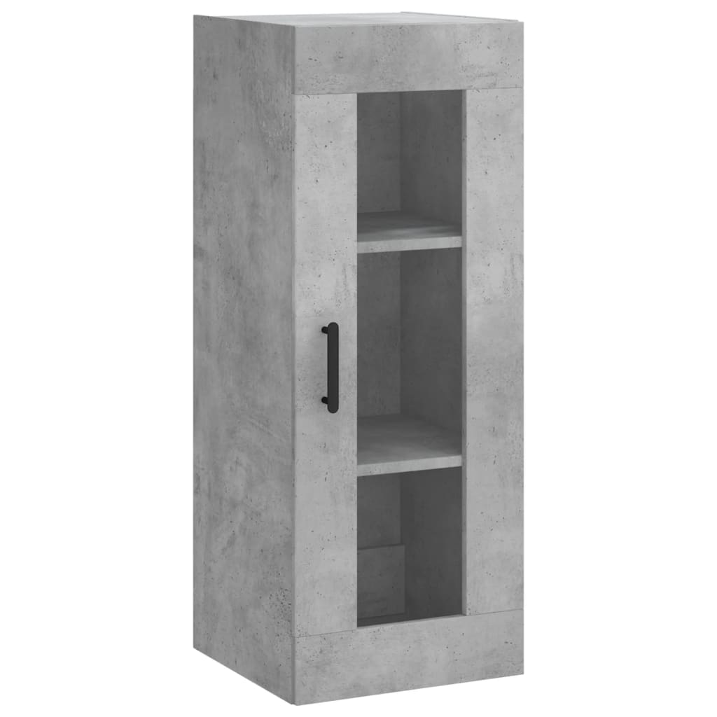 vidaXL Aparador de madera contrachapada gris hormigón 34,5x34x180 cm