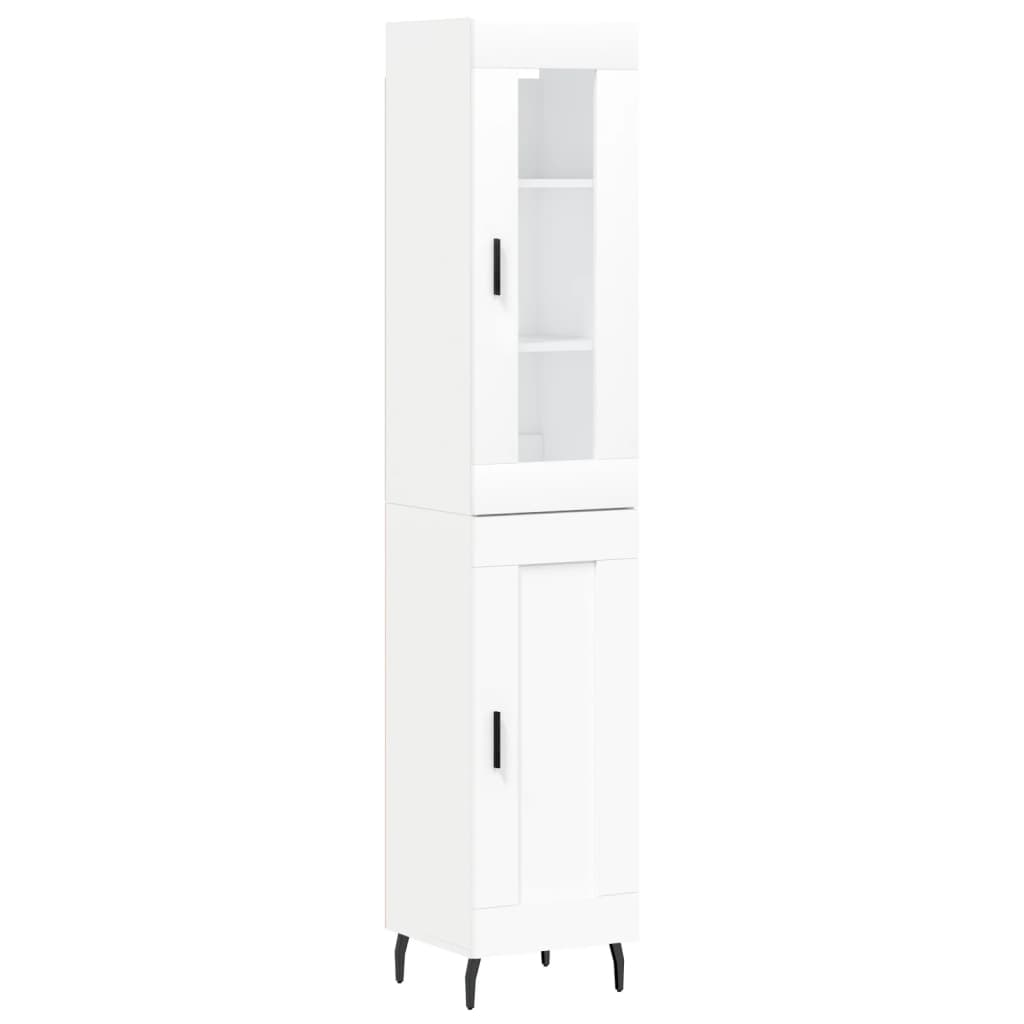 vidaXL Aparador alto madera contrachapada blanco 34,5x34x180 cm