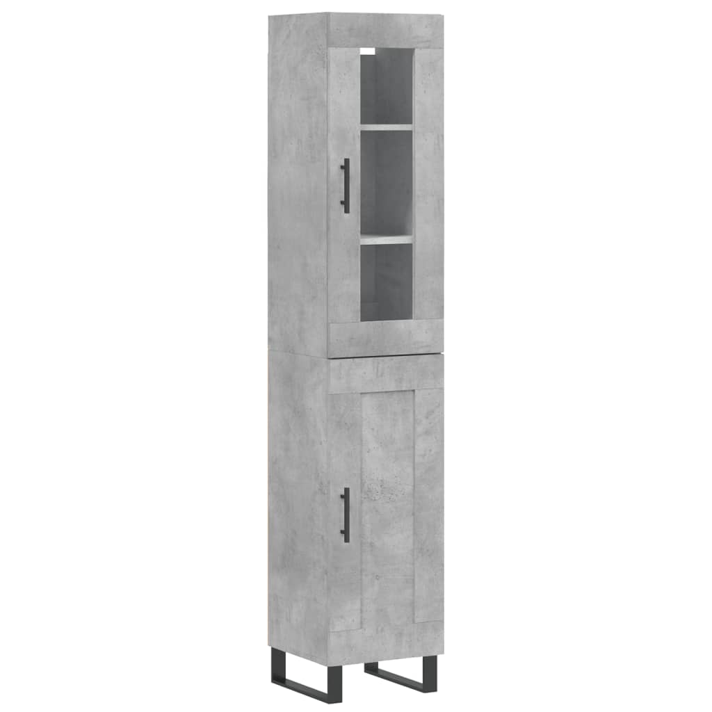 vidaXL Aparador de madera contrachapada gris hormigón 34,5x34x180 cm