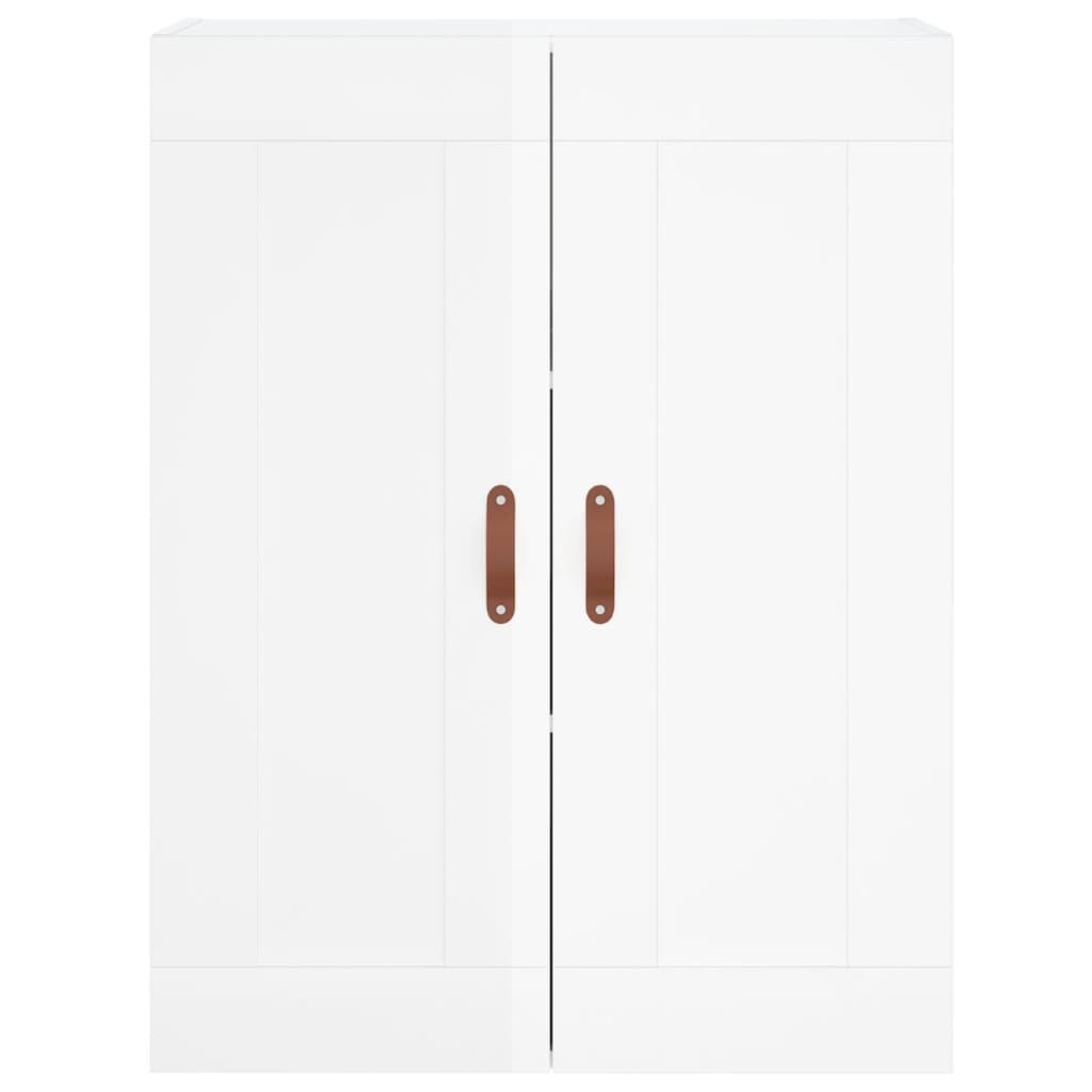 vidaXL Aparador alto madera contrachapada blanco brillo 69,5x34x180 cm