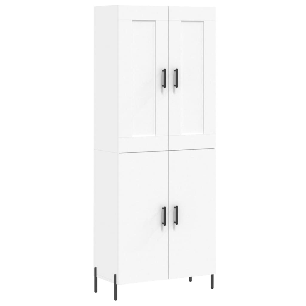 vidaXL Aparador alto madera contrachapada blanco 69,5x34x180 cm