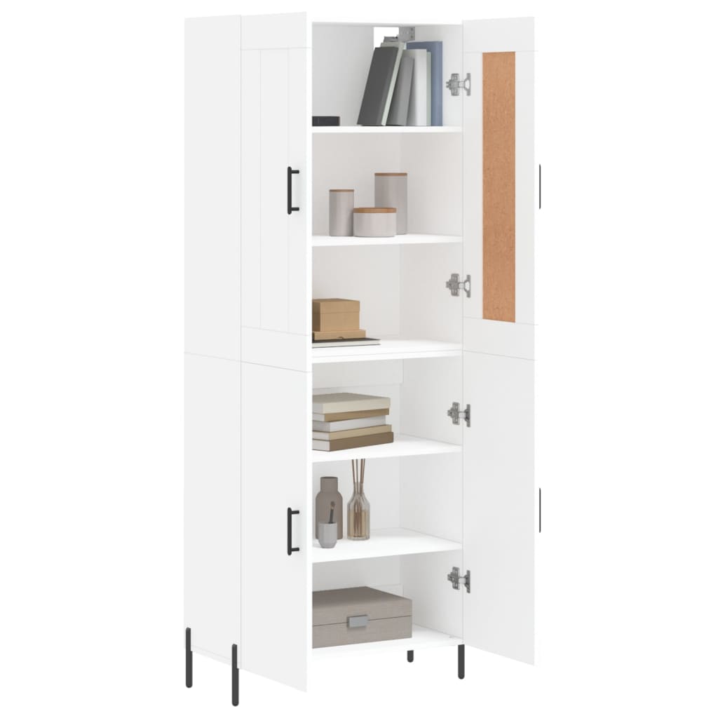 vidaXL Aparador alto madera contrachapada blanco 69,5x34x180 cm