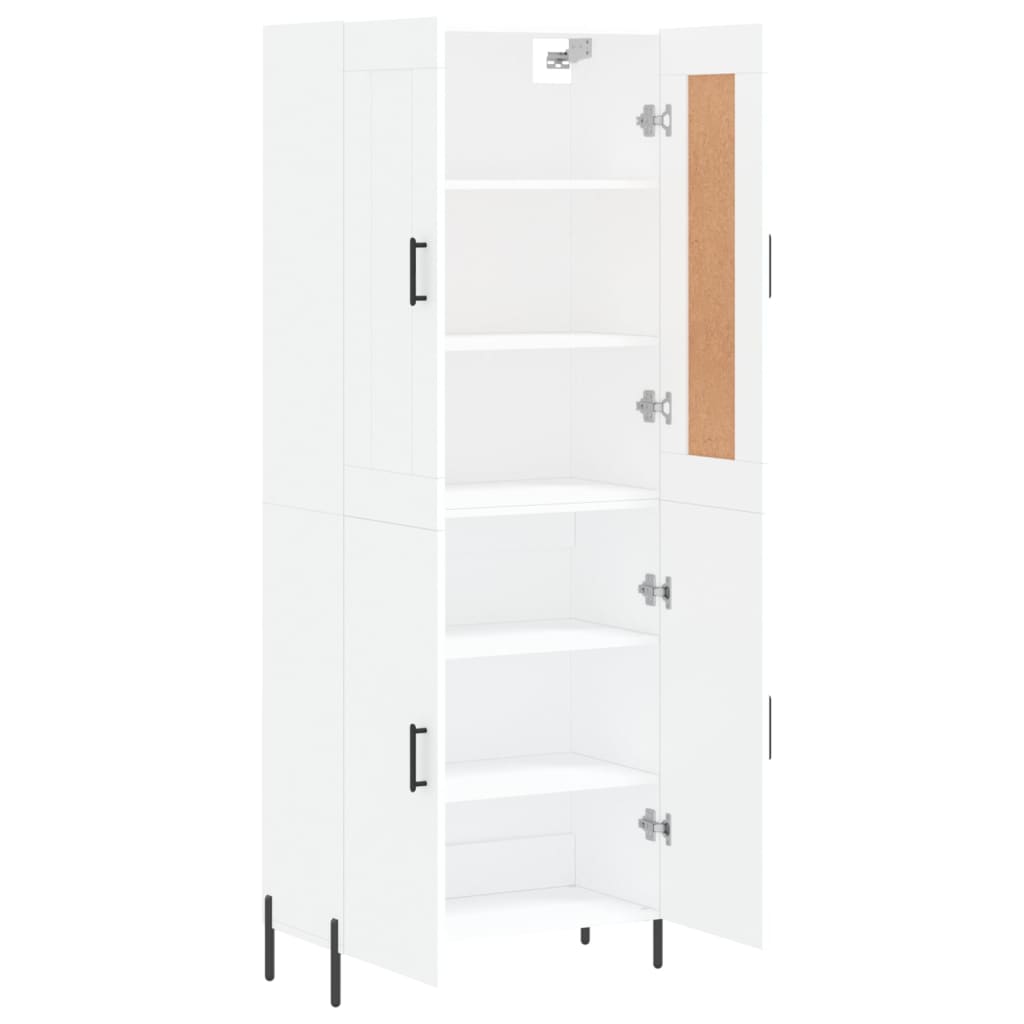 vidaXL Aparador alto madera contrachapada blanco 69,5x34x180 cm