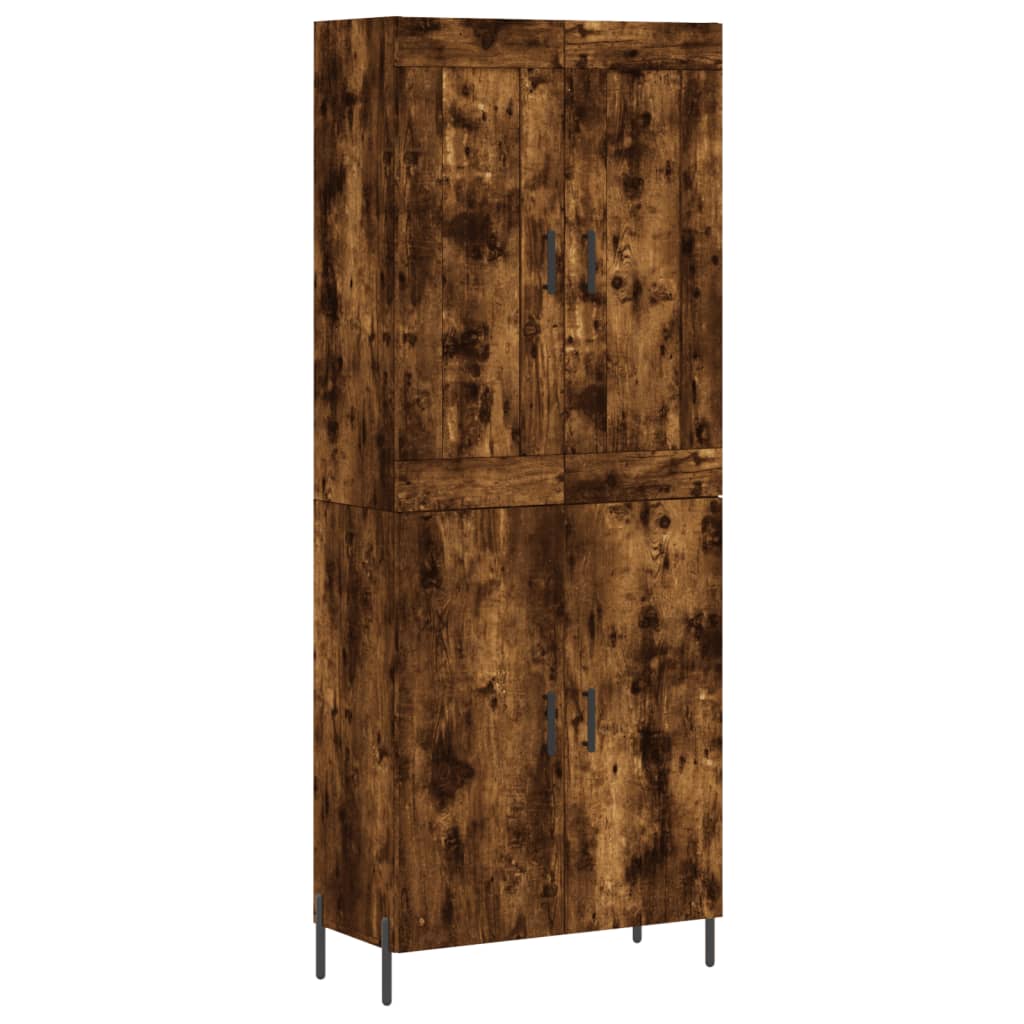 vidaXL Aparador alto madera contrachapada roble ahumado 69,5x34x180 cm