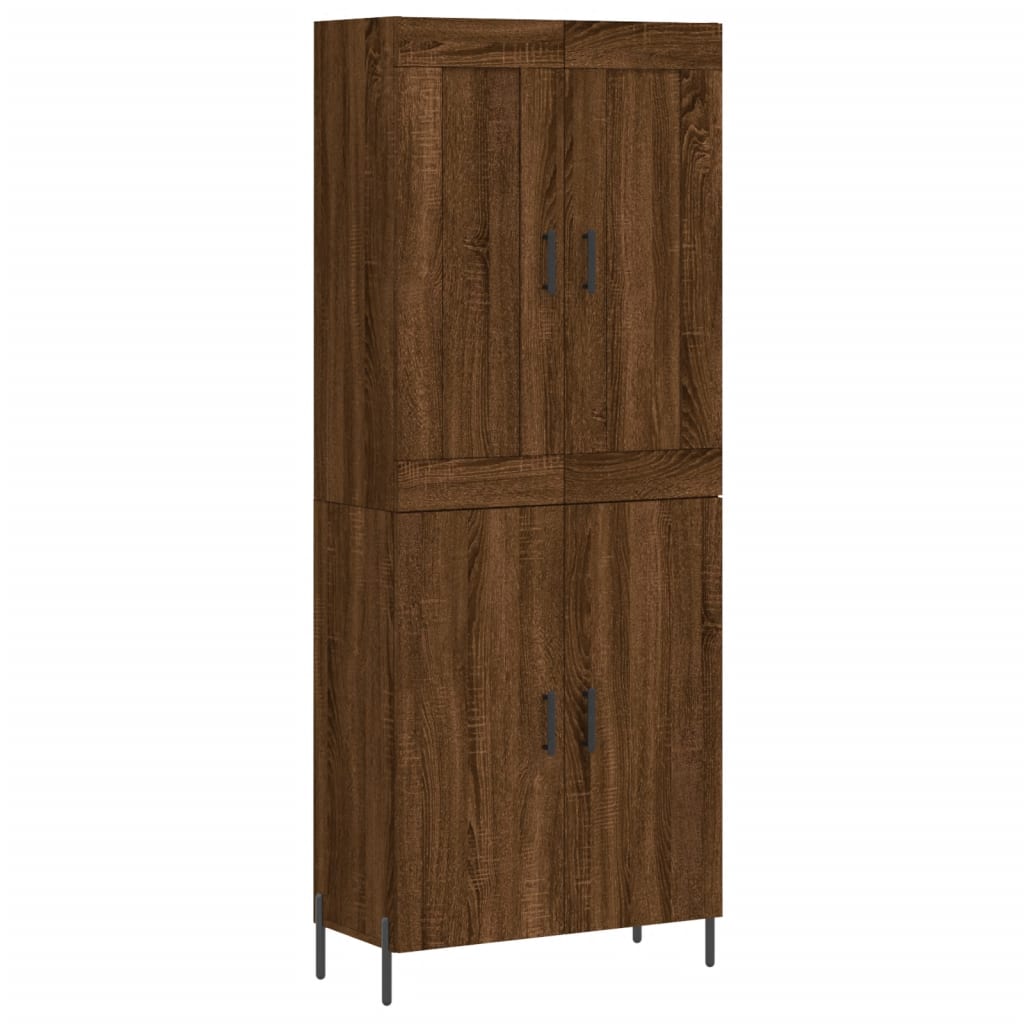 vidaXL Aparador alto madera contrachapada marrón roble 69,5x34x180 cm