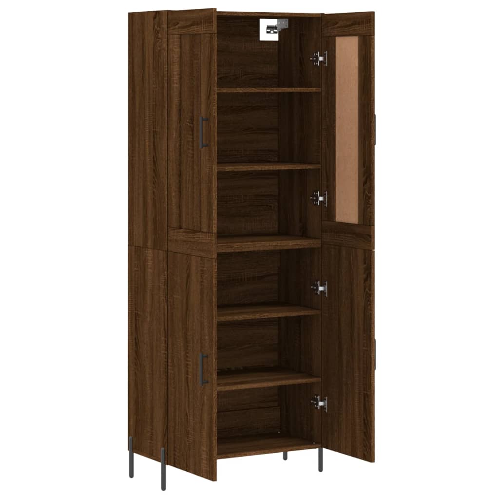 vidaXL Aparador alto madera contrachapada marrón roble 69,5x34x180 cm