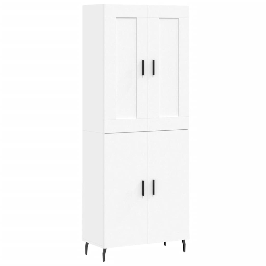 vidaXL Aparador alto madera contrachapada blanco 69,5x34x180 cm