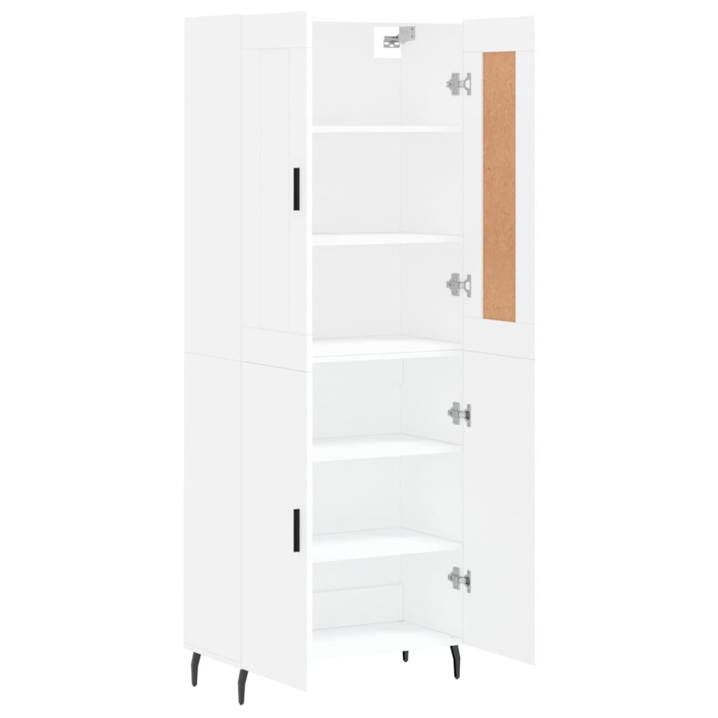 vidaXL Aparador alto madera contrachapada blanco 69,5x34x180 cm