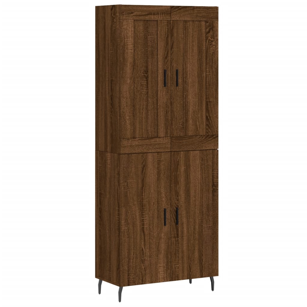 vidaXL Aparador alto madera contrachapada marrón roble 69,5x34x180 cm