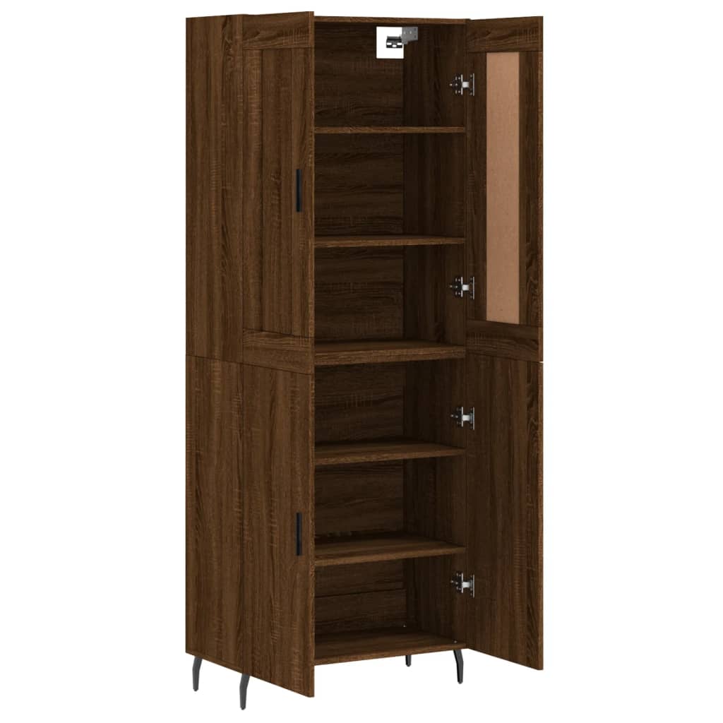 vidaXL Aparador alto madera contrachapada marrón roble 69,5x34x180 cm