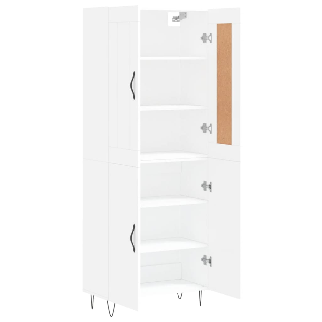 vidaXL Aparador alto madera contrachapada blanco 69,5x34x180 cm