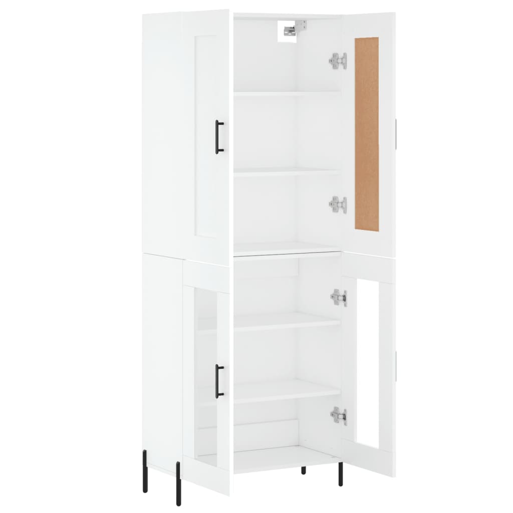 vidaXL Aparador alto madera contrachapada blanco 69,5x34x180 cm