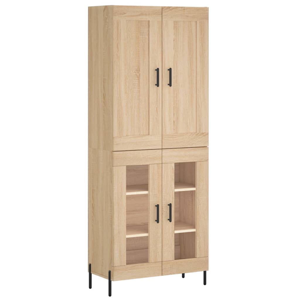 vidaXL Aparador alto madera contrachapada color roble 69,5x34x180 cm