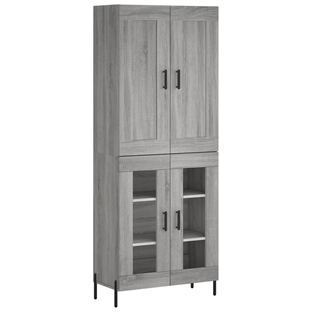 vidaXL Aparador alto madera contrachapada gris sonoma 69,5x34x180 cm