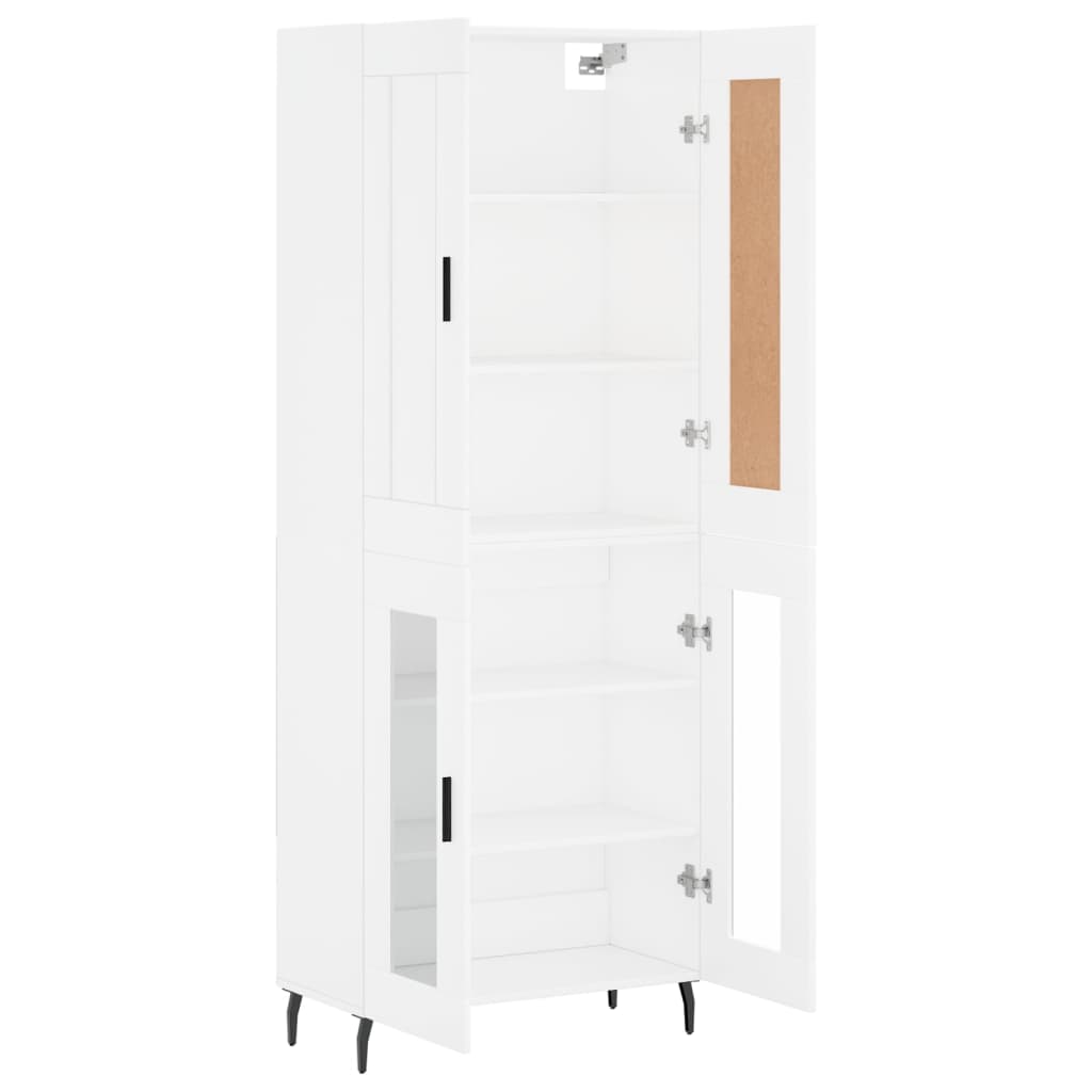 vidaXL Aparador alto madera contrachapada blanco 69,5x34x180 cm