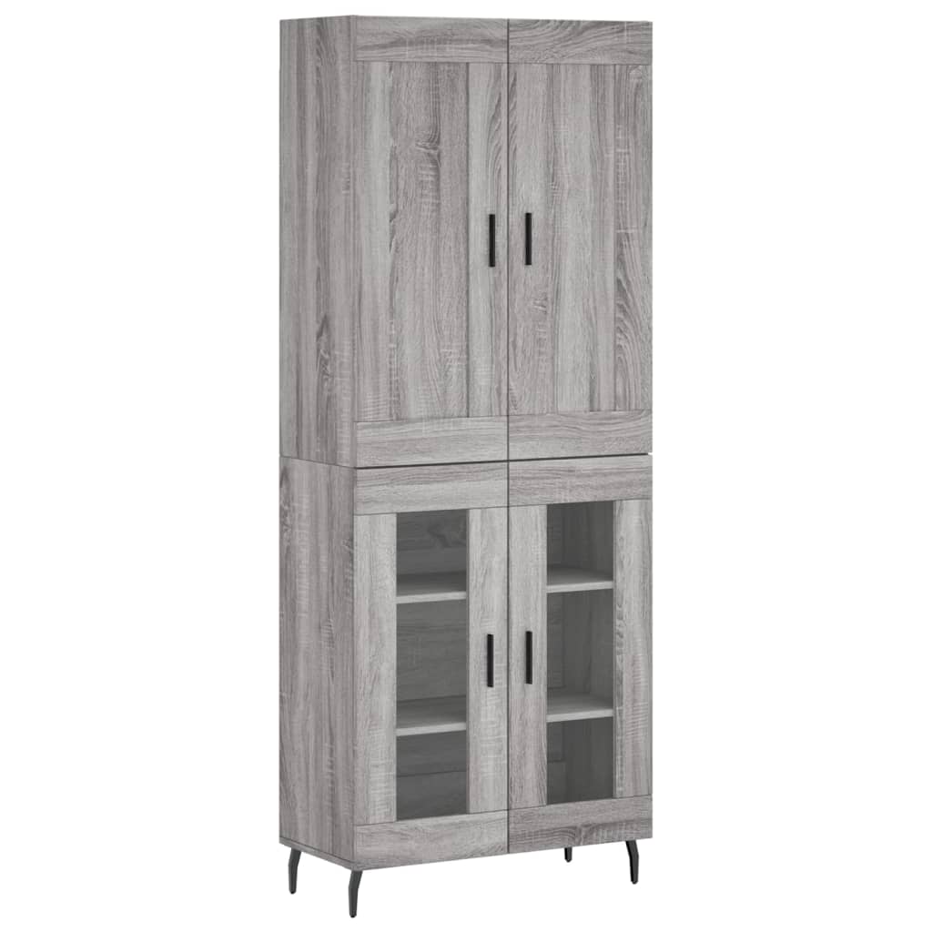 vidaXL Aparador alto madera contrachapada gris sonoma 69,5x34x180 cm